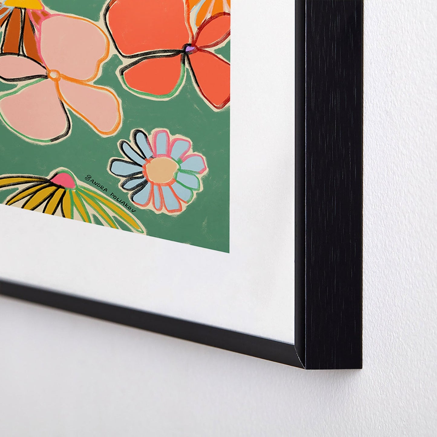 sandrapoliakov VINTAGE GARDEN GREEN Metal Framed Art Print
