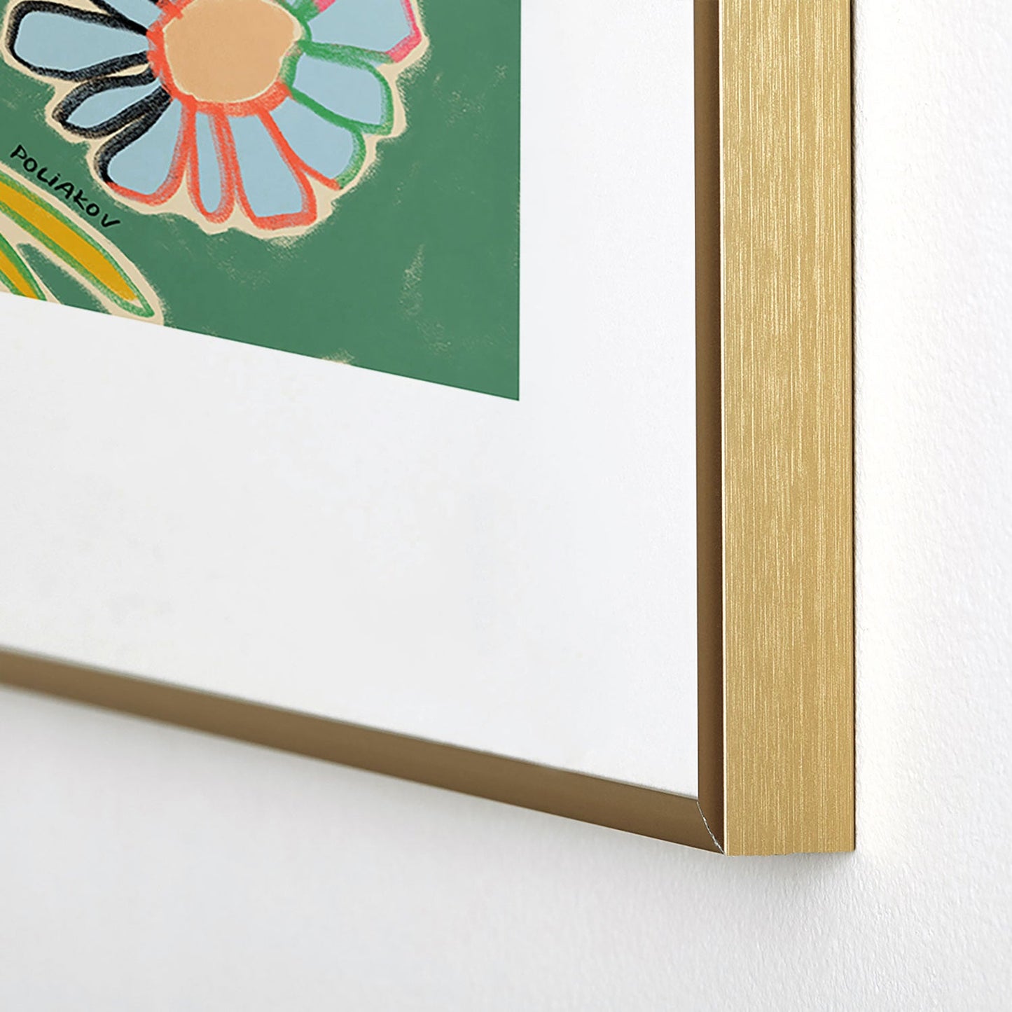 sandrapoliakov VINTAGE GARDEN GREEN Metal Framed Art Print