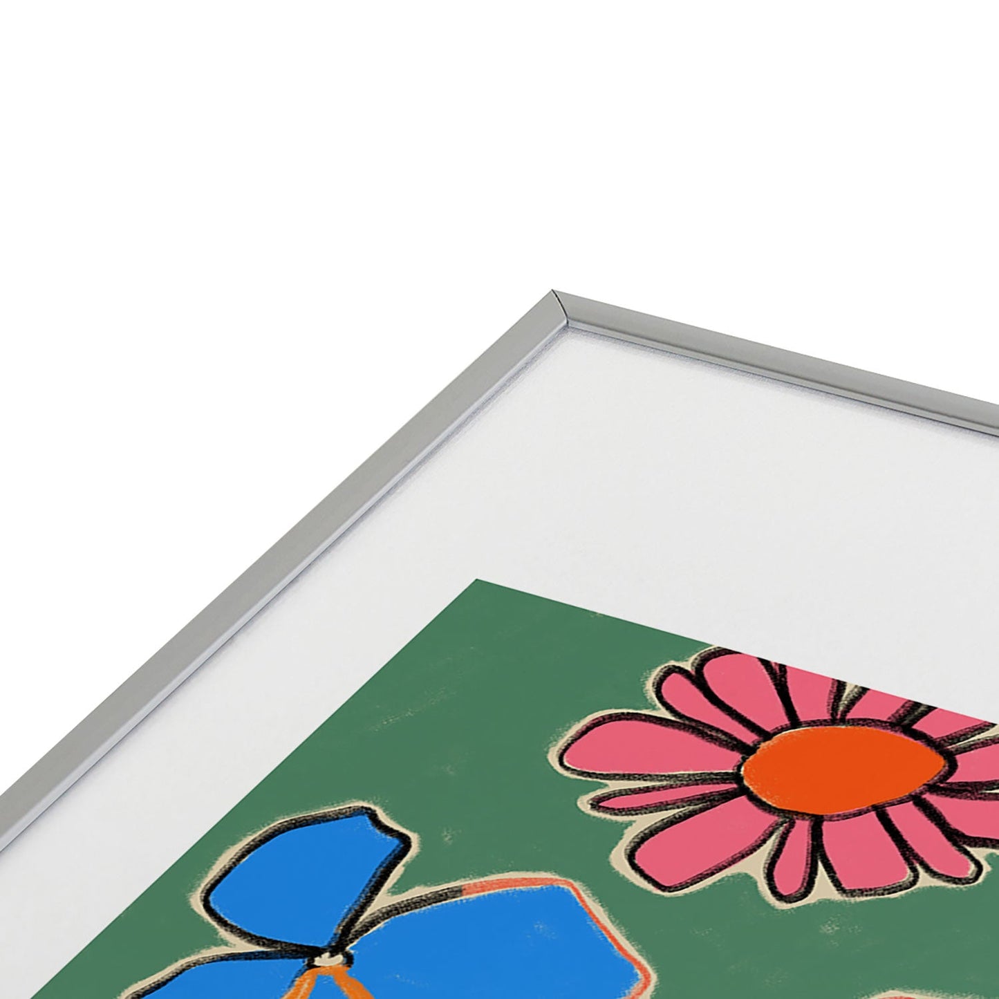 sandrapoliakov VINTAGE GARDEN GREEN Metal Framed Art Print