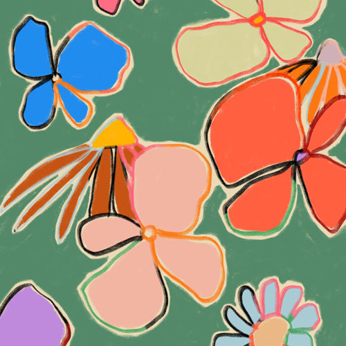 sandrapoliakov VINTAGE GARDEN GREEN Shower Curtain