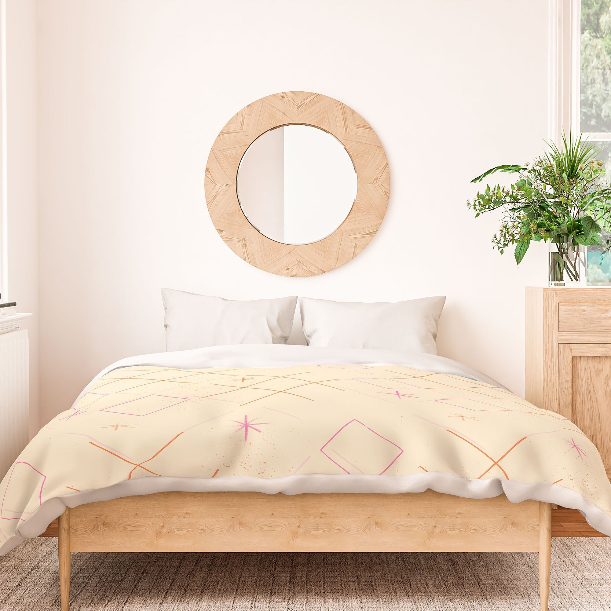 Little Om Starry Web cream Duvet Cover