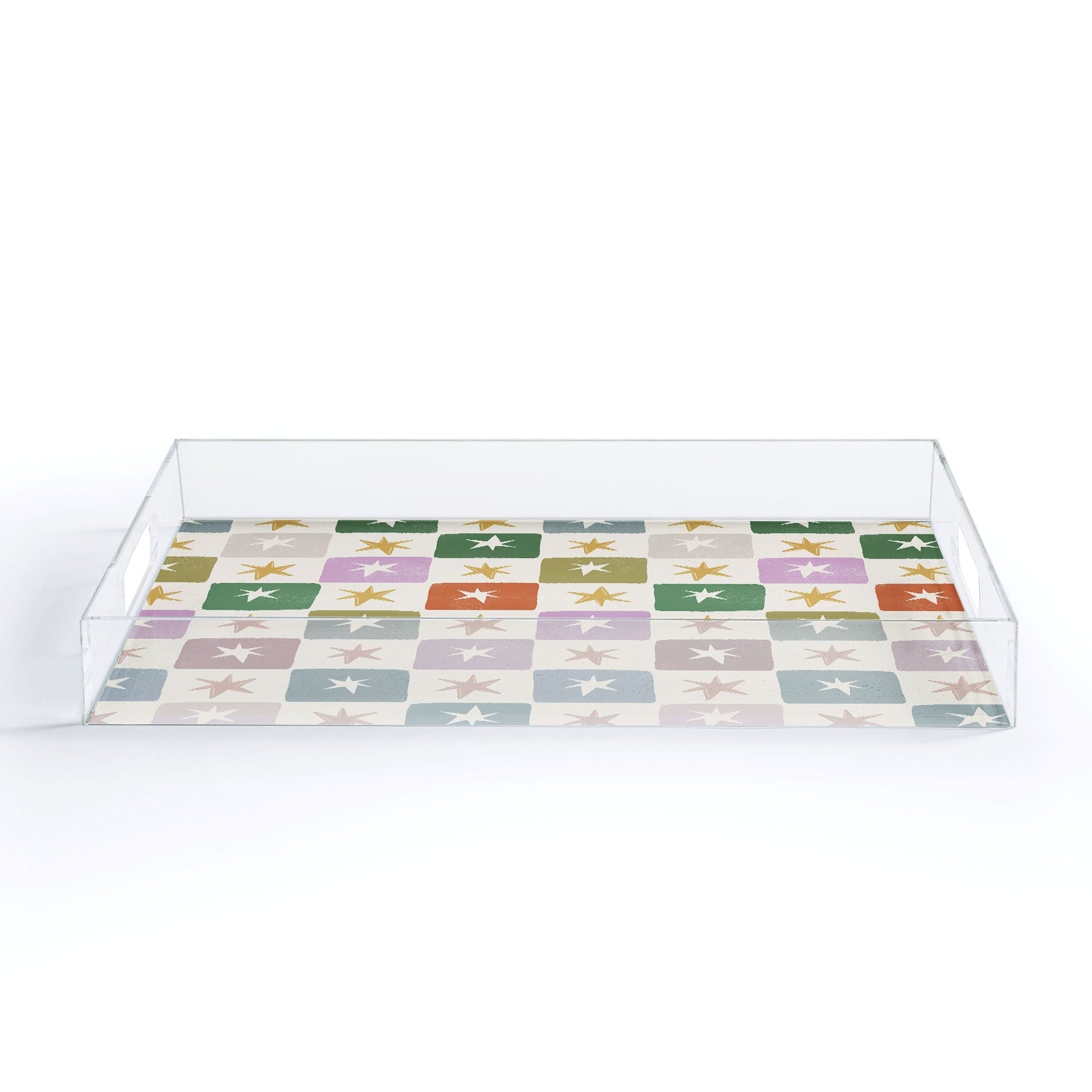 LouBruzzoni Retro Star Block Pattern Acrylic Tray