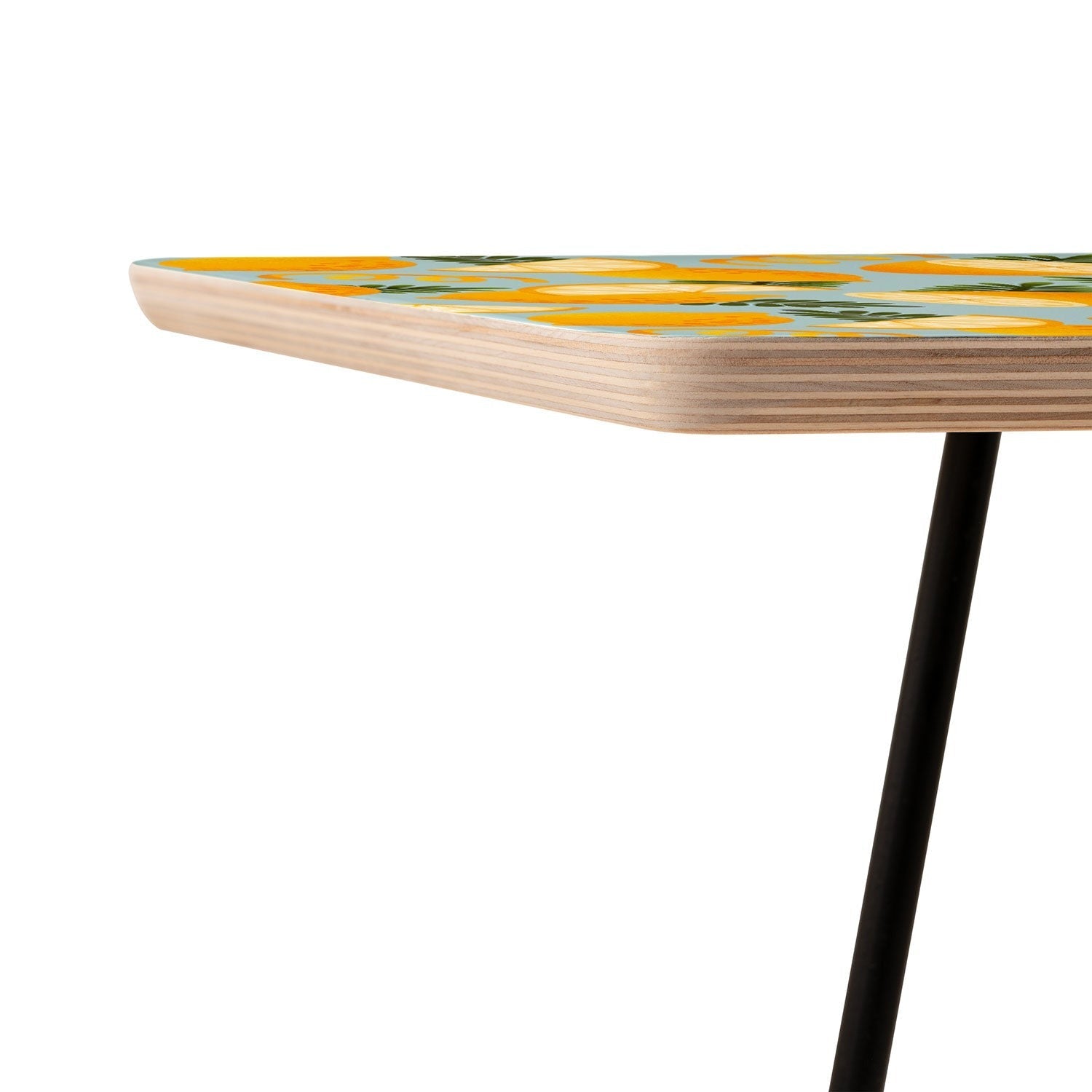 Jessica Molina Lemon Pattern on Sky Blue Side Table