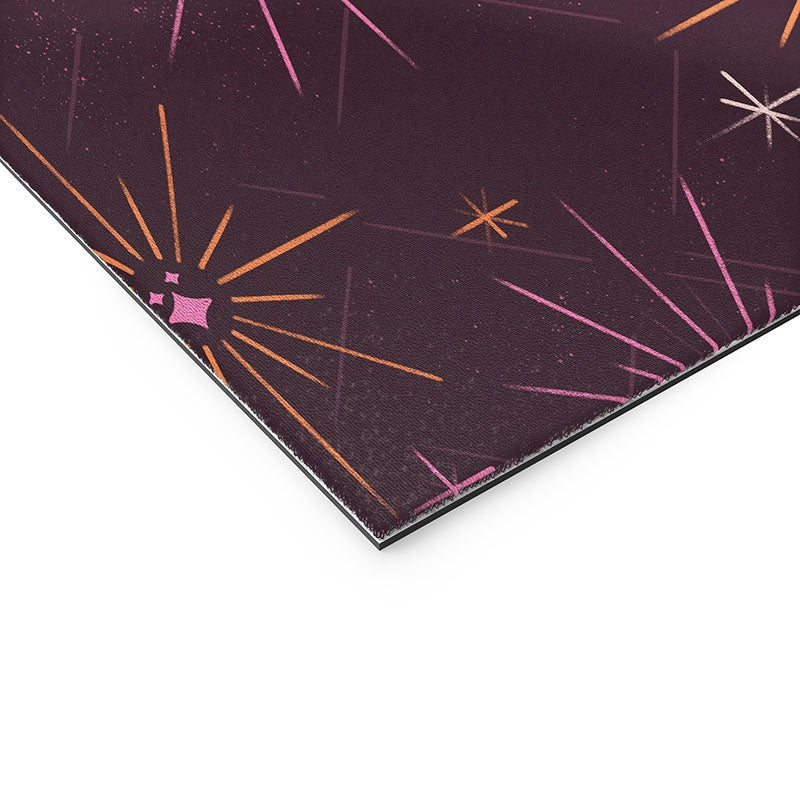 Little Om Pattern Little Moon plum Welcome Mat