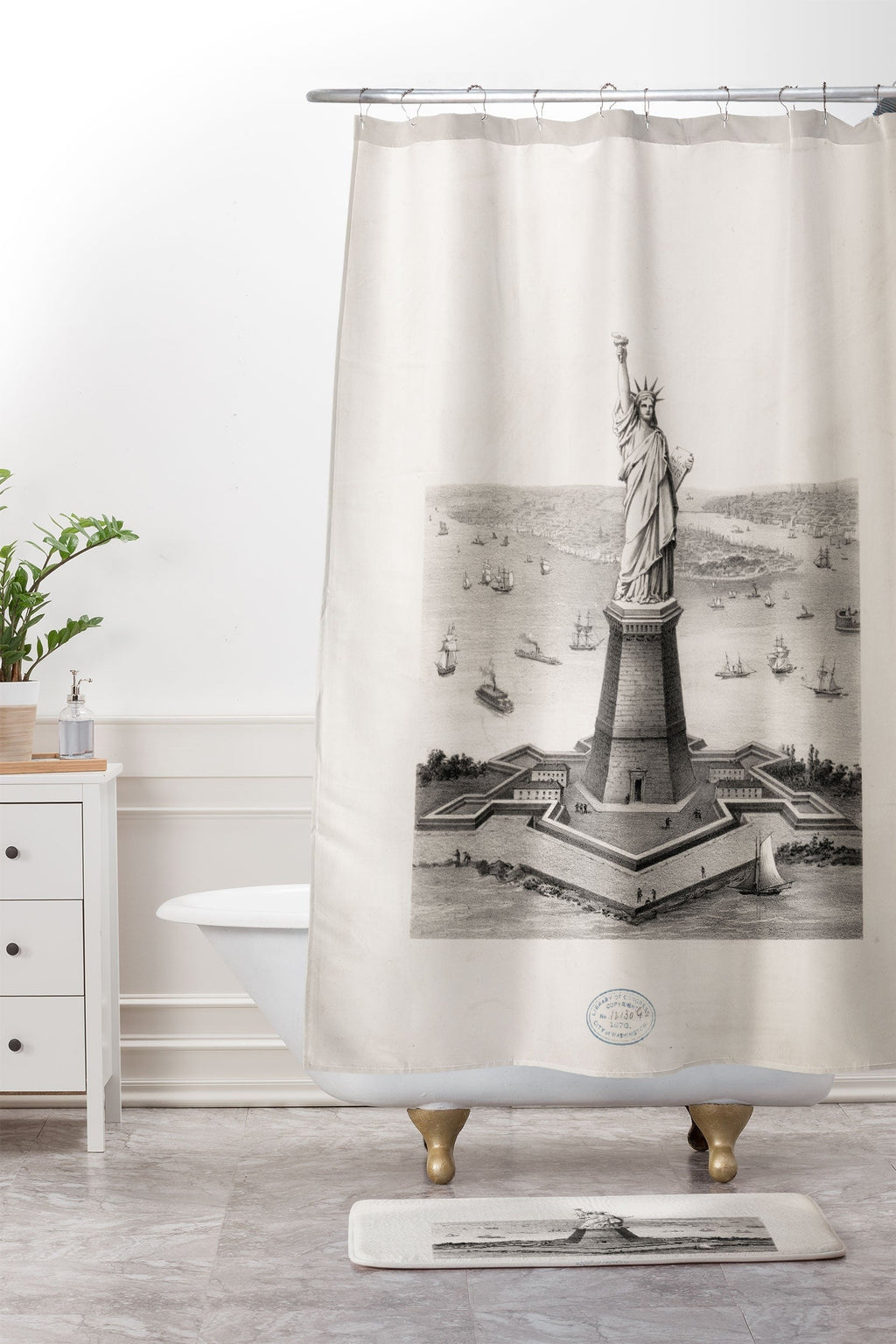 DENY Designs Vintage Lady Liberty Memory Foam Bath Mat