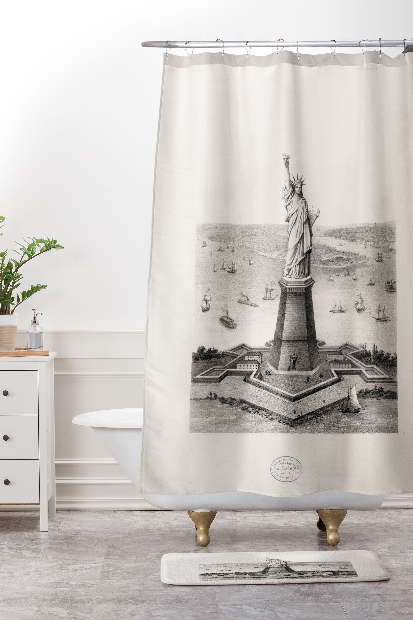 DENY Designs Vintage Lady Liberty Memory Foam Bath Mat