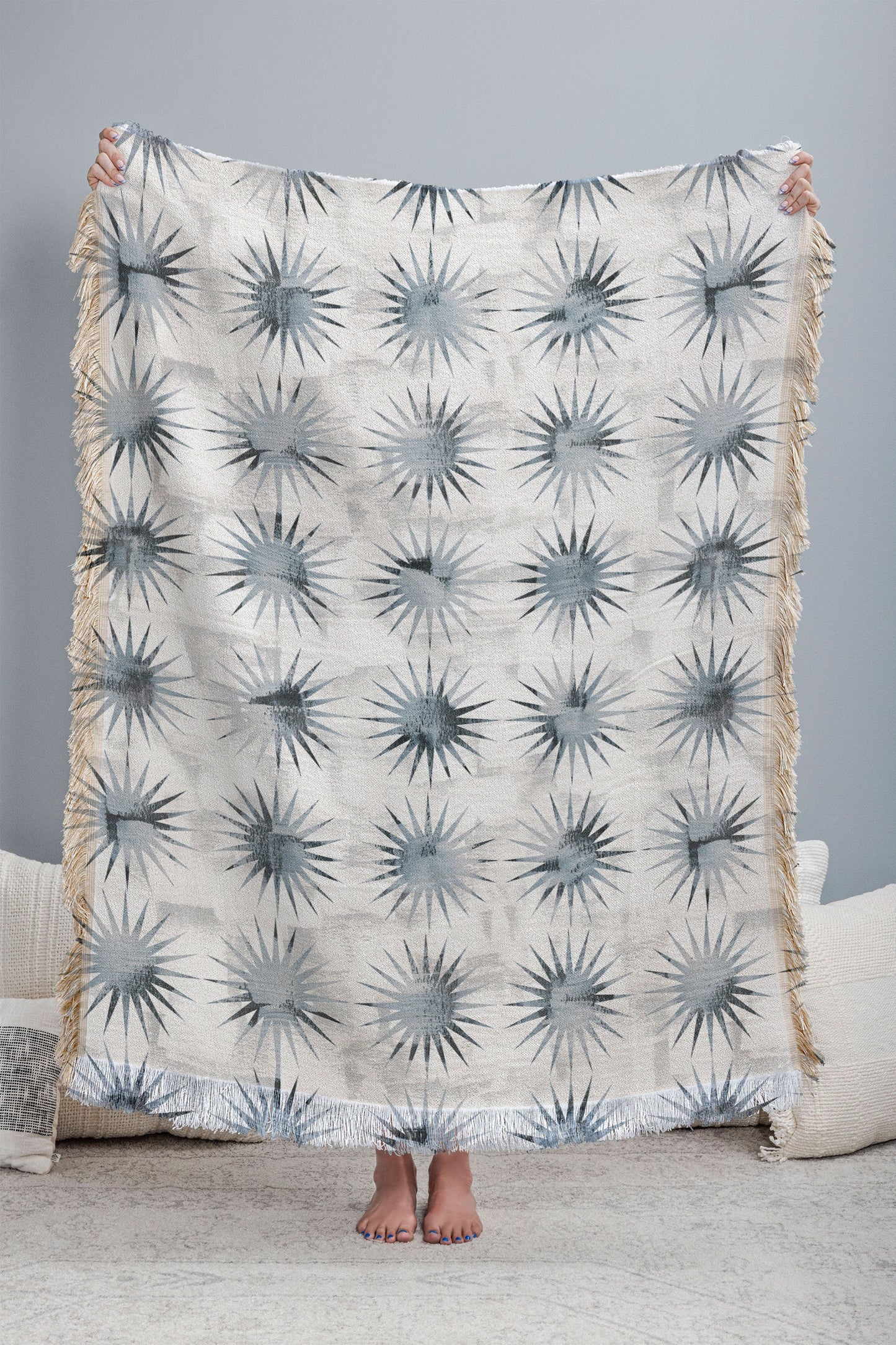 Schatzi Brown Aviana Starburst White Throw Blanket