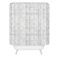 Schatzi Brown Reeve Pattern White Shower Curtain