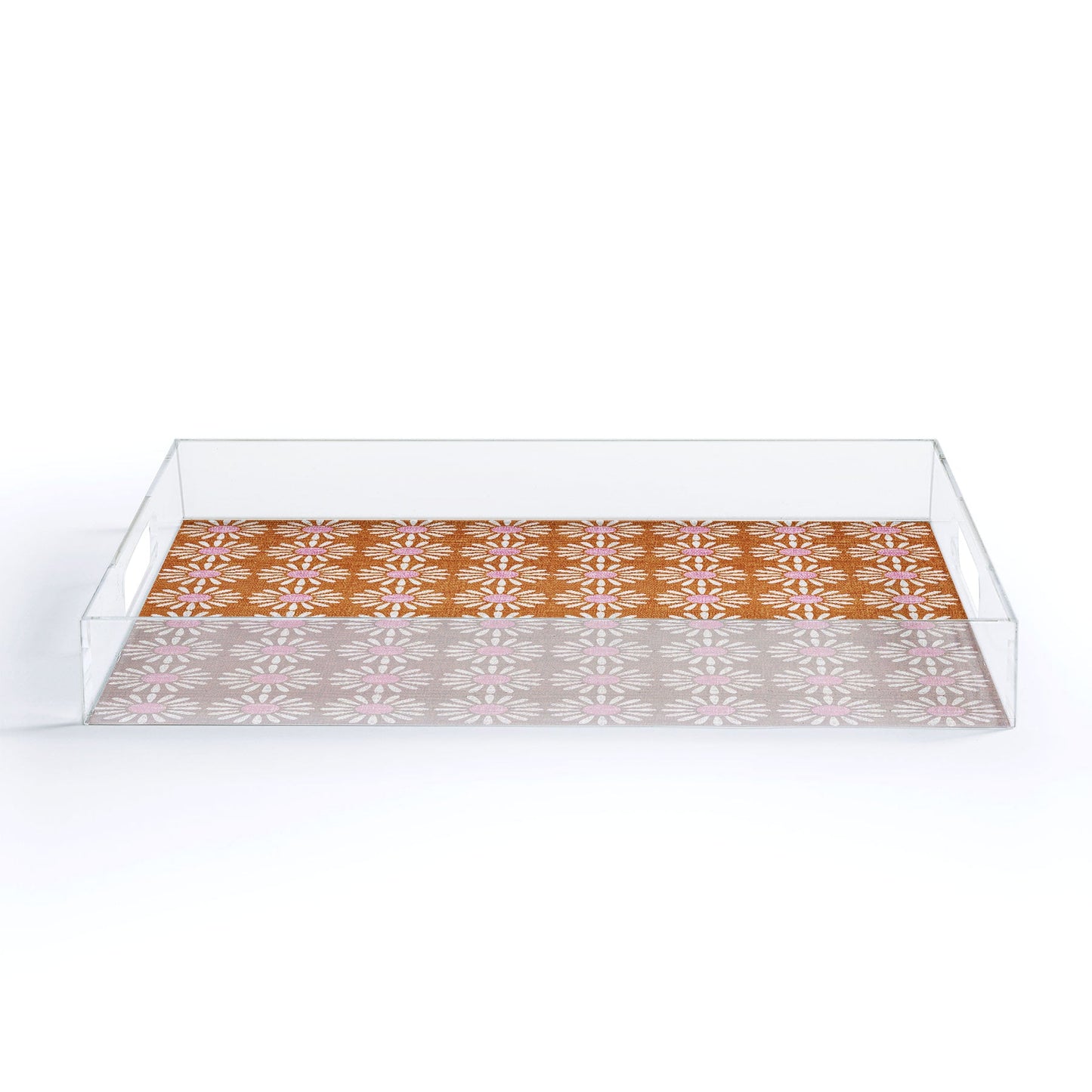 Schatzi Brown Retro Jumbo Daisy Orange Acrylic Tray