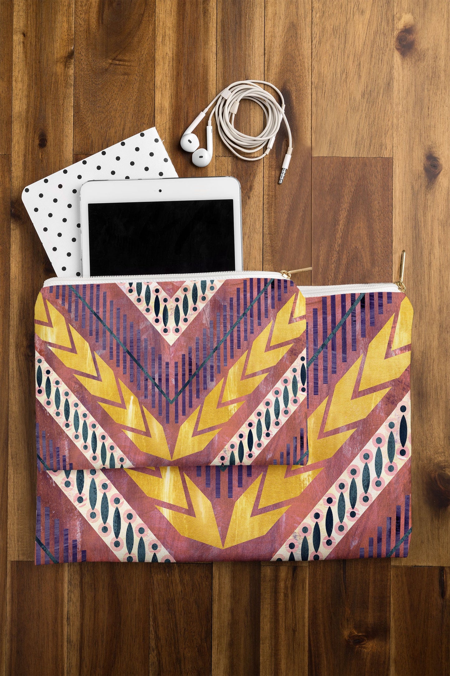 Schatzi Brown Shelby Chevron Rust Pouch