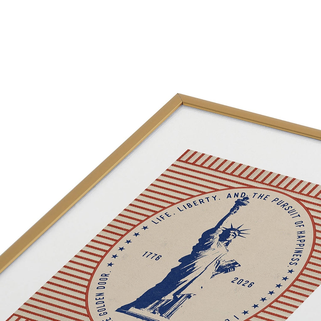 DENY Designs Life Liberty Metal Framed Art Print