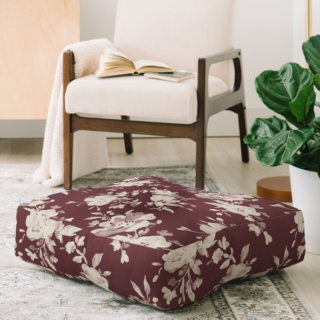 Marta Barragan Camarasa Antique Petal Romance Floor Pillow Square