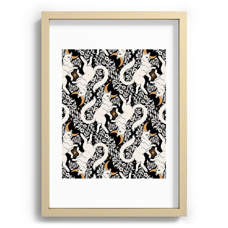 Avenie Celestial Cats Gold Recessed Framing Rectangle