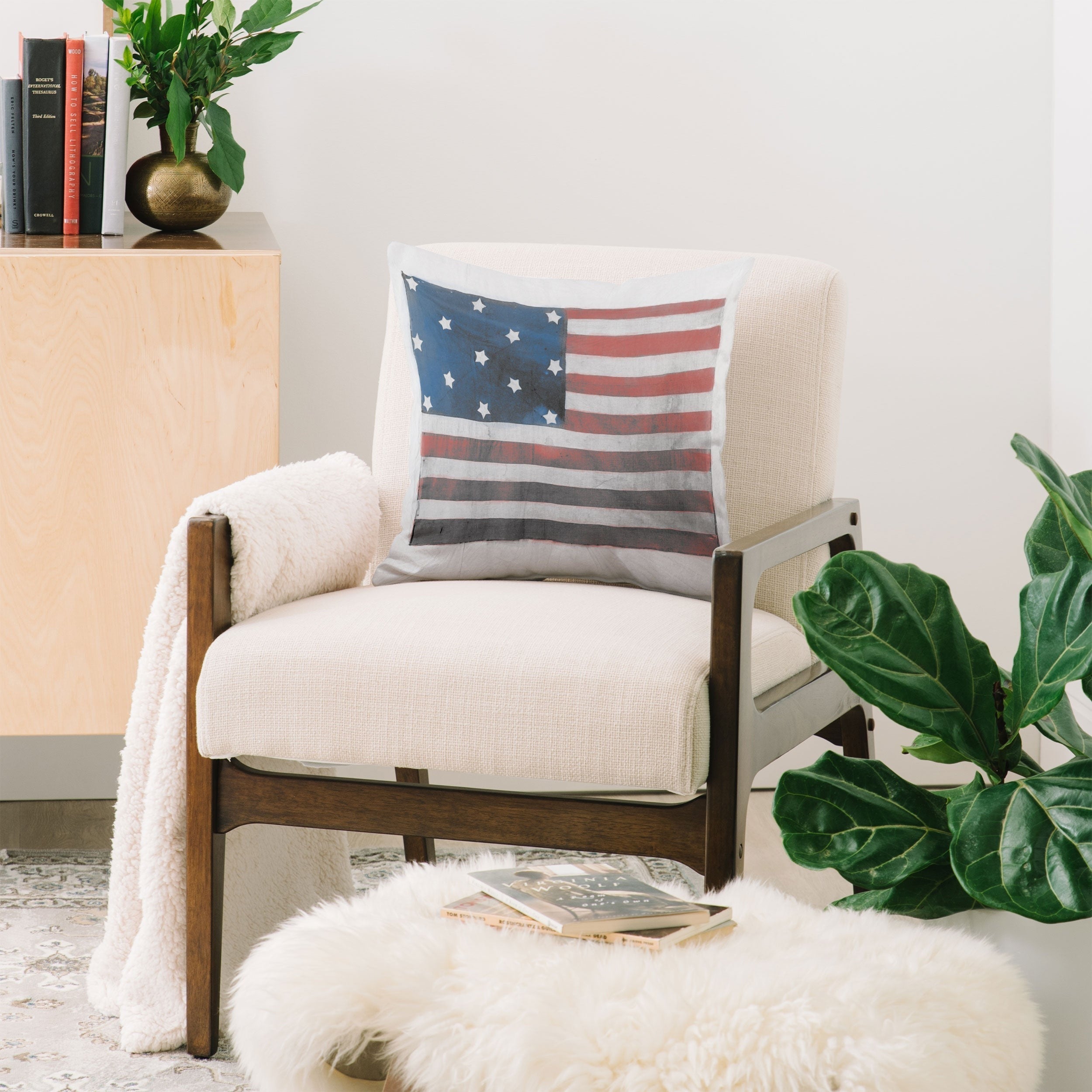 DENY Designs Flag Attributed to Elizabeth Schuyler Hamilton Throw Pillow