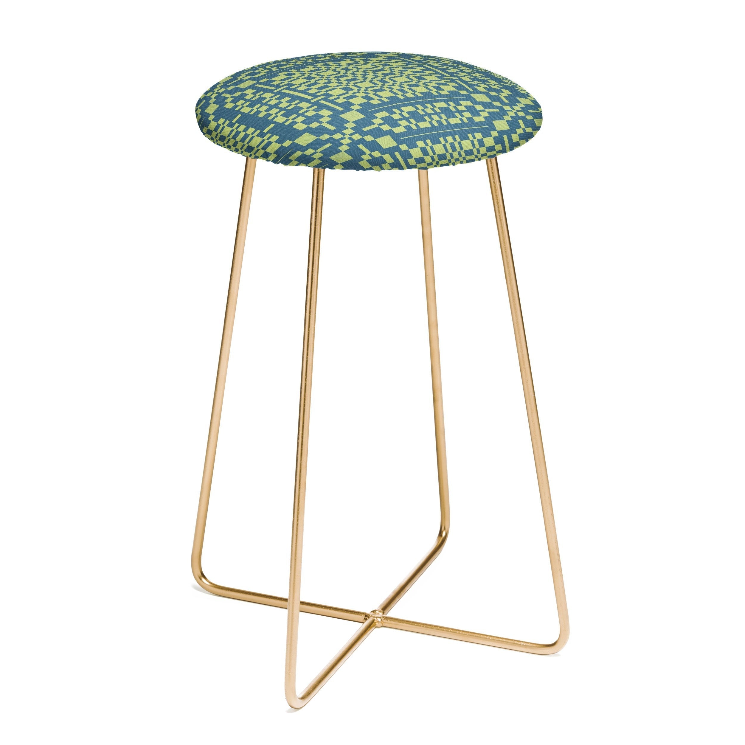Marta Barragan Camarasa Nostalgic Grid Design Counter Stool
