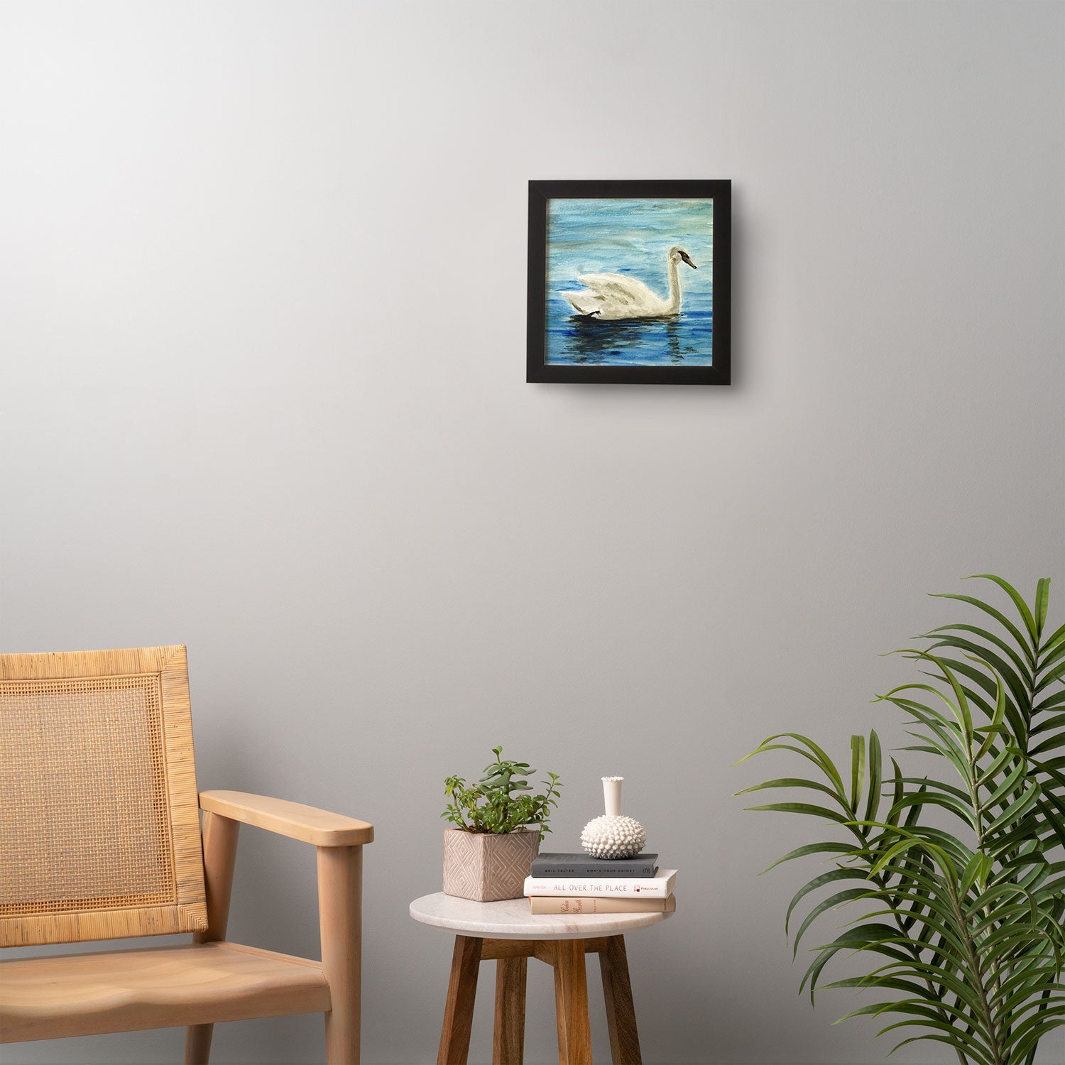 Seleneli_art swan I Framed Wall Art