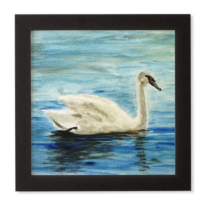 Seleneli_art swan I Framed Wall Art