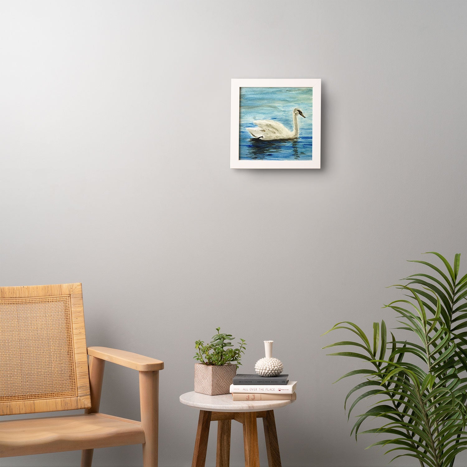 Seleneli_art swan I Framed Wall Art