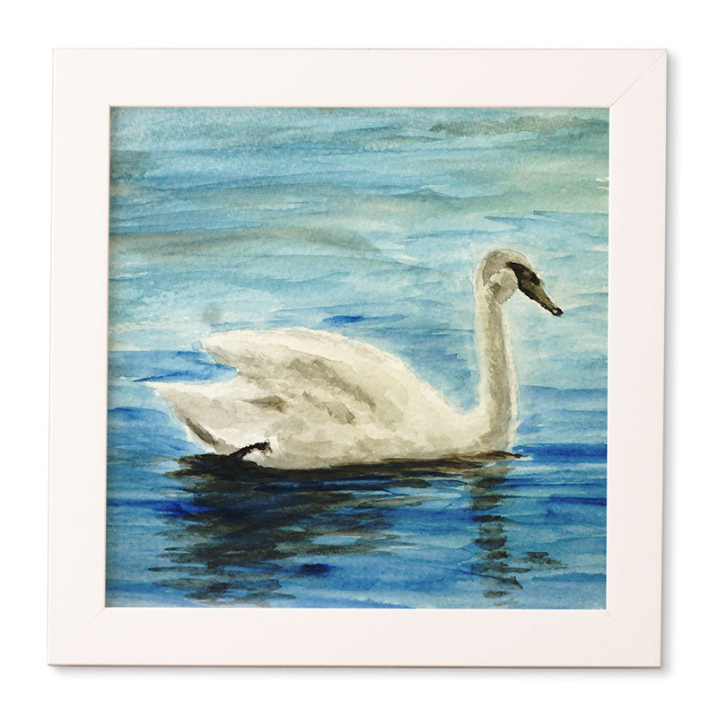Seleneli_art swan I Framed Wall Art