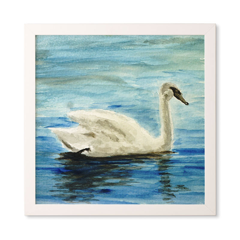 Seleneli_art swan I Framed Wall Art