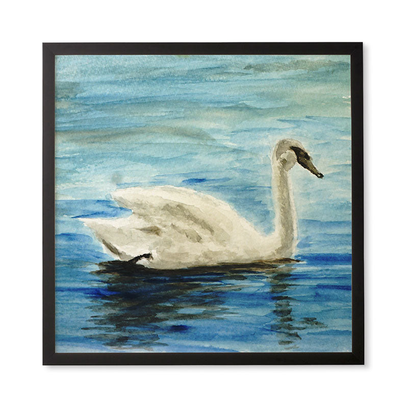 Seleneli_art swan I Framed Wall Art