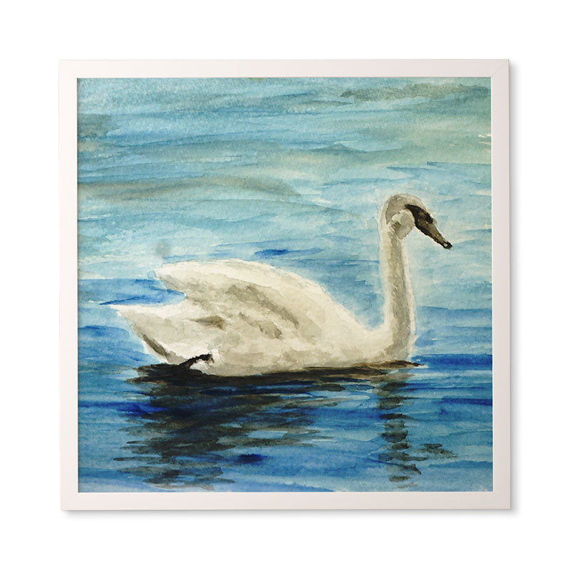 Seleneli_art swan I Framed Wall Art