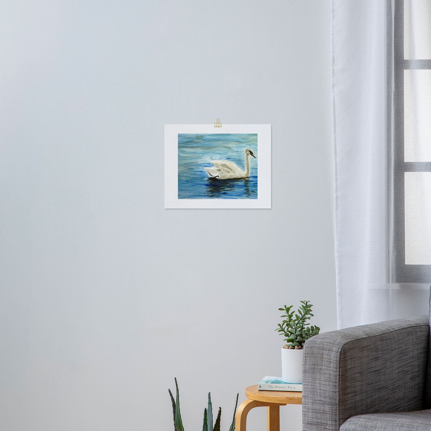 Seleneli_art swan I Art Print