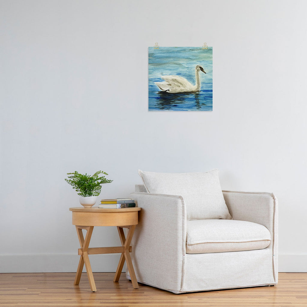 Seleneli_art swan I Art Print
