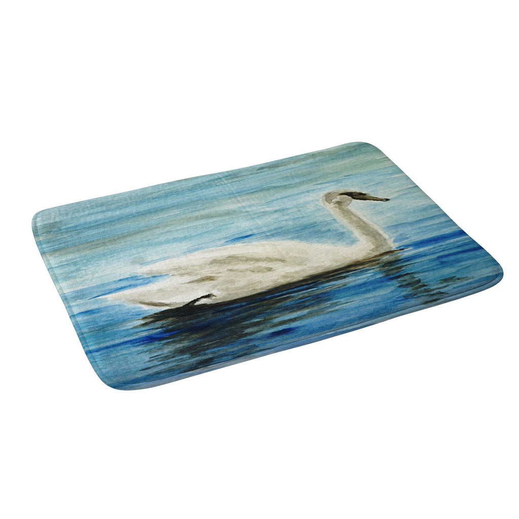 Seleneli_art swan I Memory Foam Bath Mat