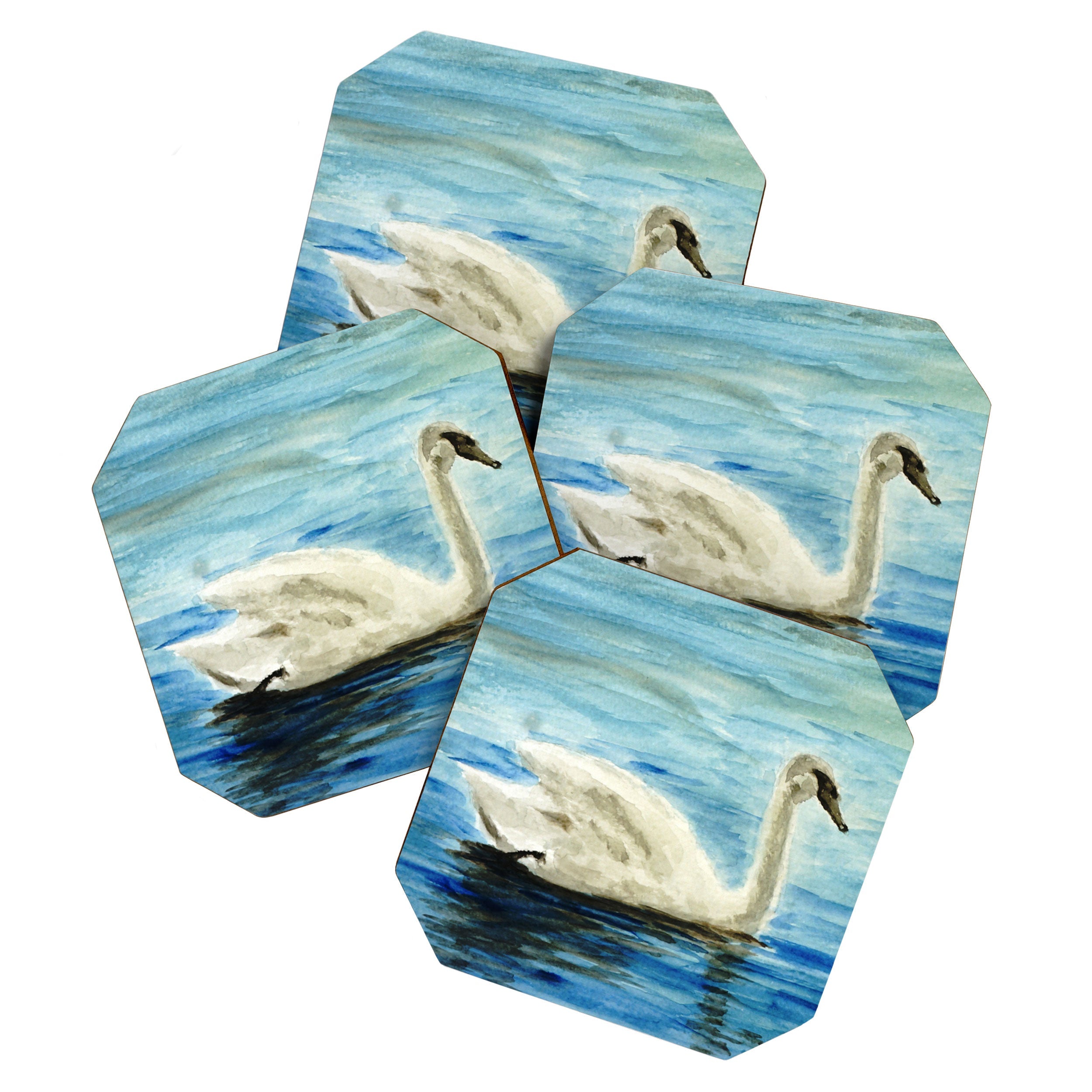 Seleneli_art swan I Coaster Set