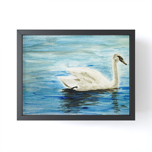 Seleneli_art swan I Framed Mini Art Print