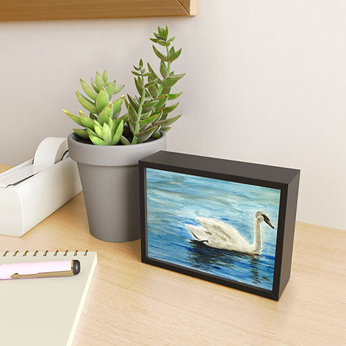 Seleneli_art swan I Framed Mini Art Print
