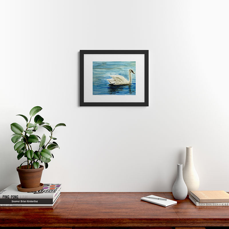 Seleneli_art swan I Framed Art Print