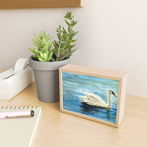 Seleneli_art swan I Framed Mini Art Print