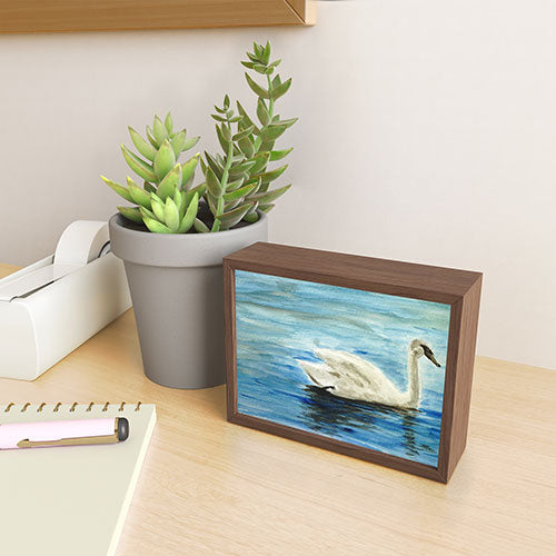 Seleneli_art swan I Framed Mini Art Print