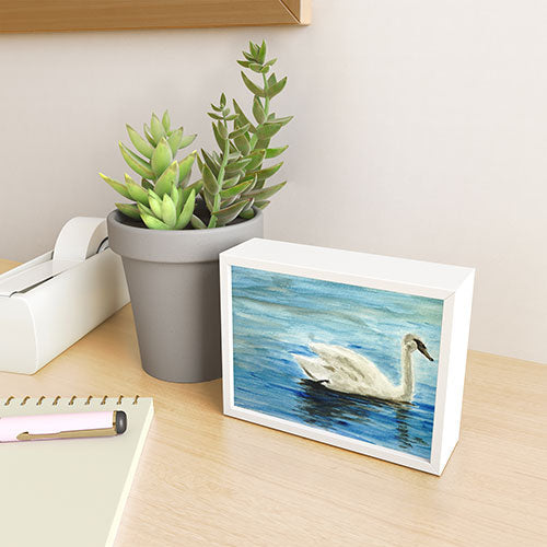 Seleneli_art swan I Framed Mini Art Print
