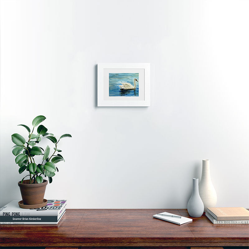 Seleneli_art swan I Framed Art Print