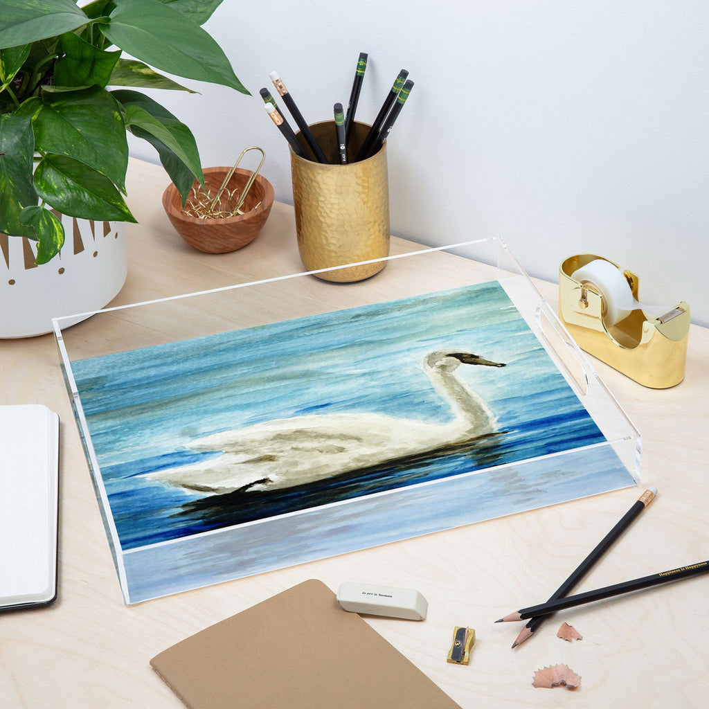 Seleneli_art swan I Acrylic Tray