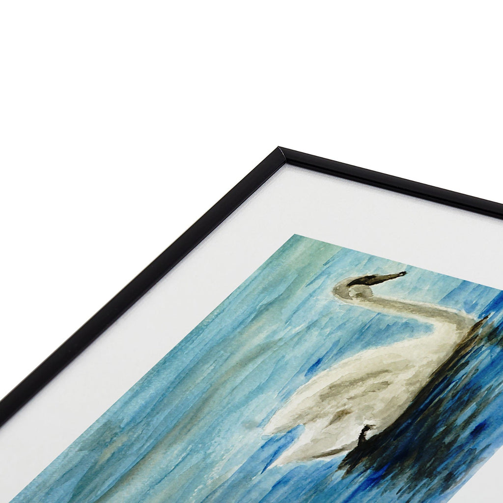 Seleneli_art swan I Metal Framed Art Print