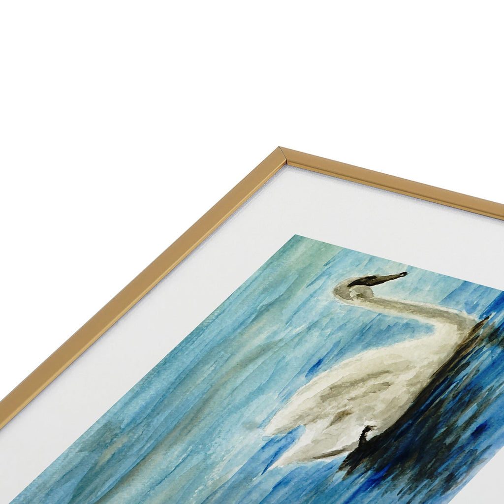 Seleneli_art swan I Metal Framed Art Print