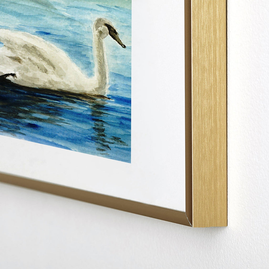 Seleneli_art swan I Metal Framed Art Print