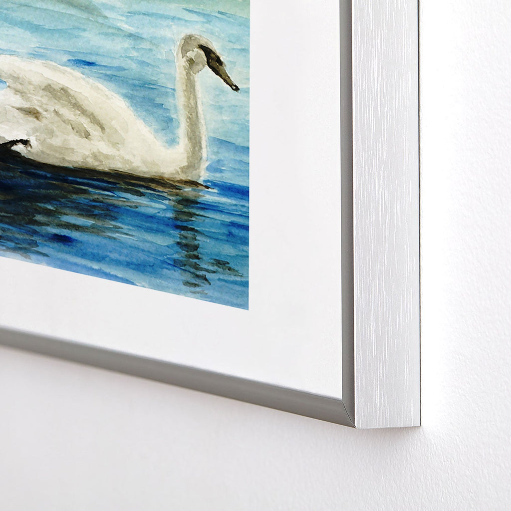 Seleneli_art swan I Metal Framed Art Print