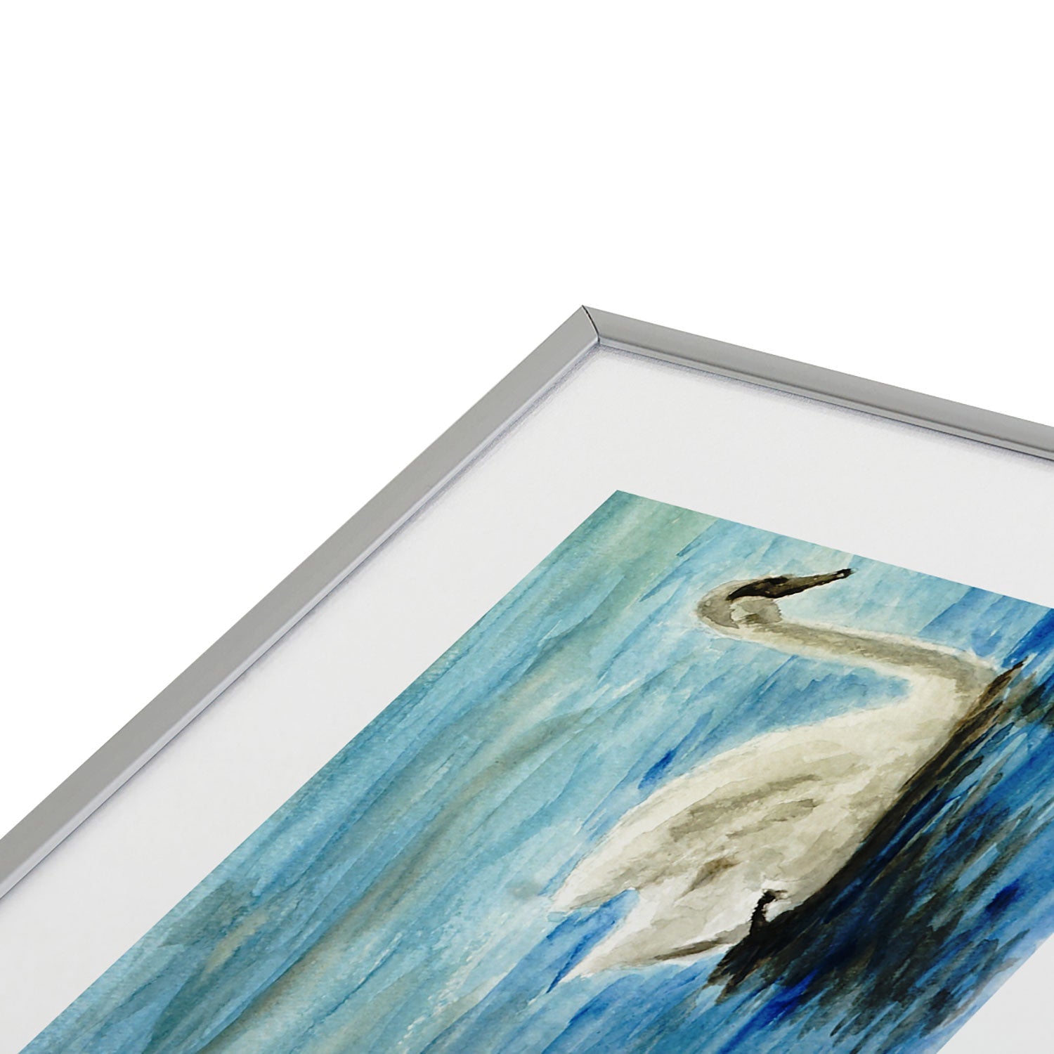 Seleneli_art swan I Metal Framed Art Print
