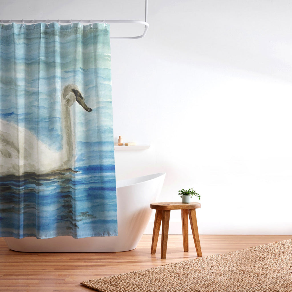 Seleneli_art swan I Shower Curtain