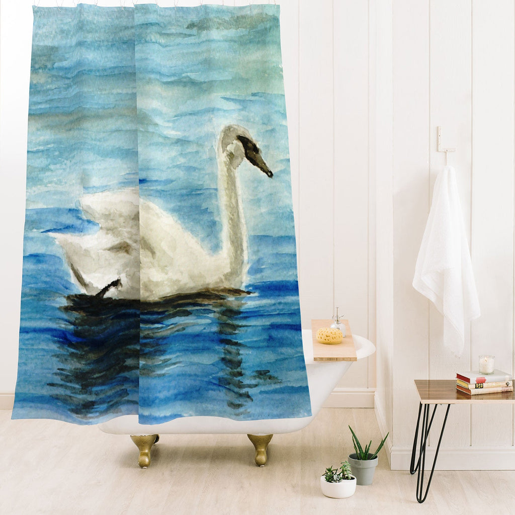 Seleneli_art swan I Shower Curtain