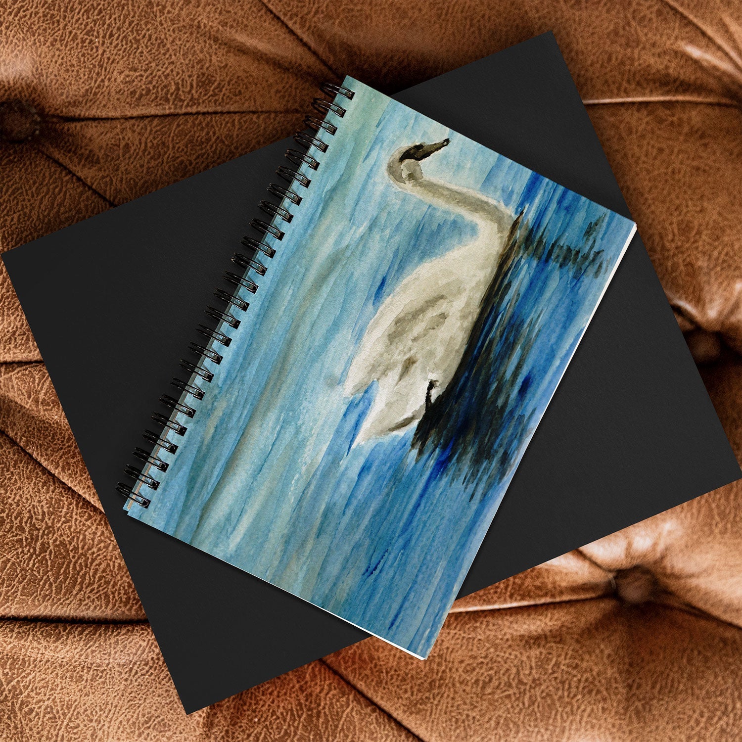 Seleneli_art swan I Spiral Notebook