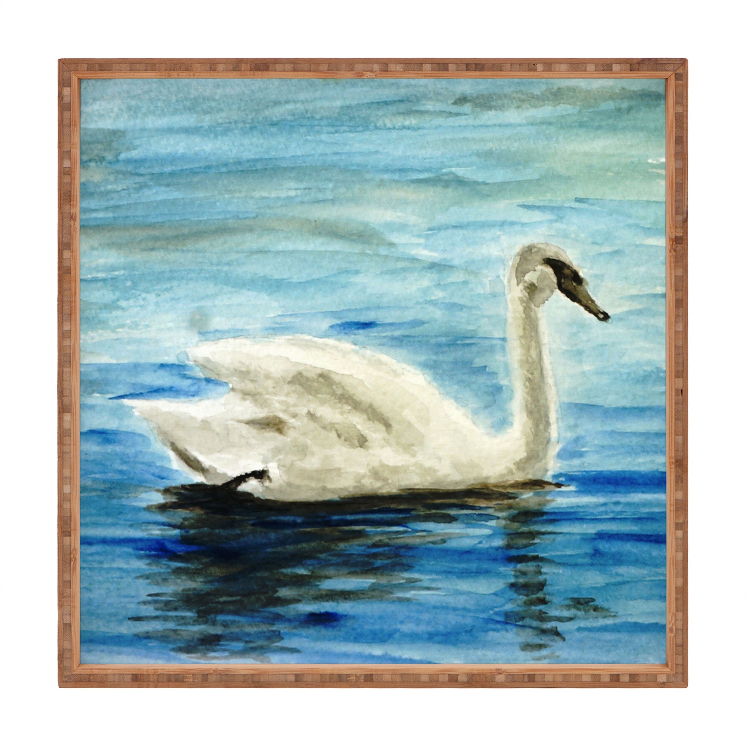 Seleneli_art swan I Square Tray