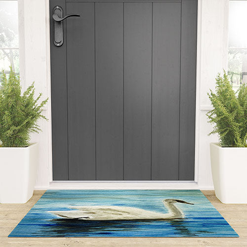 Seleneli_art swan I Welcome Mat
