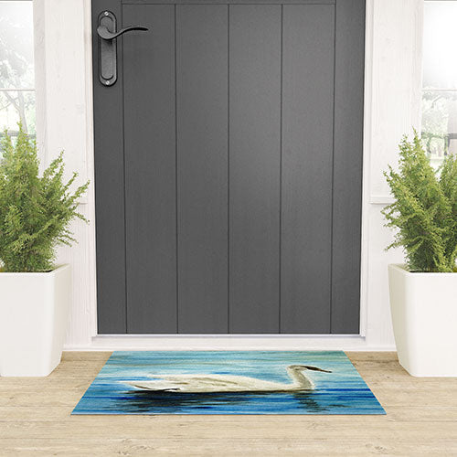 Seleneli_art swan I Welcome Mat