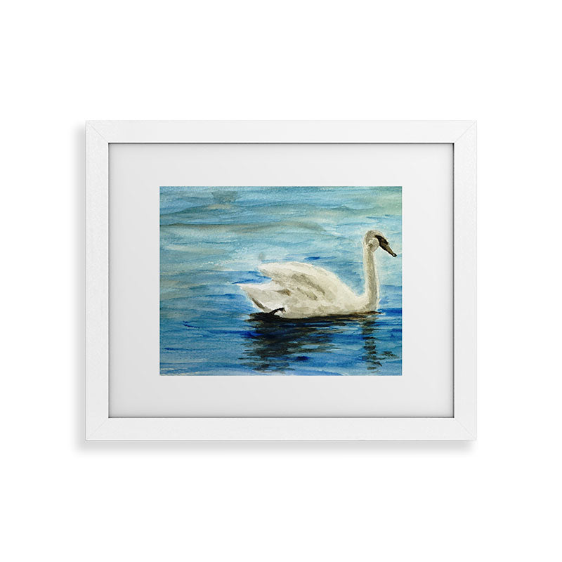 Seleneli_art swan I Framed Art Print